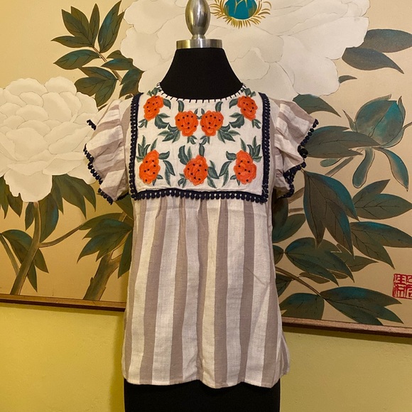 THML Embroidered Floral Top Size XS - Picture 1 of 8